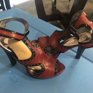 Red and Black studded shoes